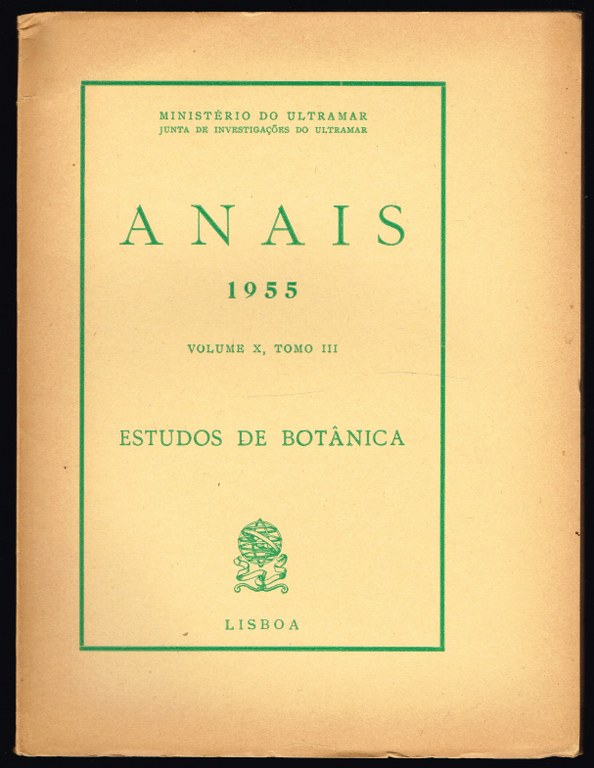 ANAIS 1955 volume X, tomo III - ESTUDOS DE BOTÂNICA